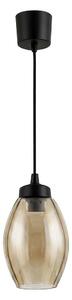 Brilagi - LED полилей на кабел R GLASS 1xE27/60W/230V Ø 17 см черно/димчато бежово