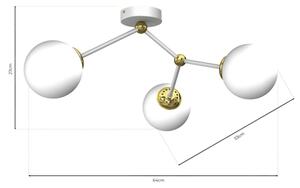 Повърхностен полилей JOY 3xE14/40W/230V бял/златист