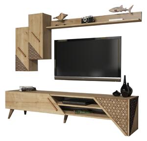 Меламинов тв шкаф в натурален дъбов цвят 180x37x40см