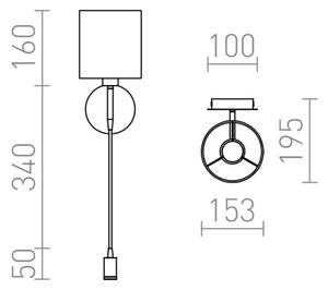 RED - Design Rendl - R10580 - LED Аплик VERSA 1xE27/42W/230V + LED/3W