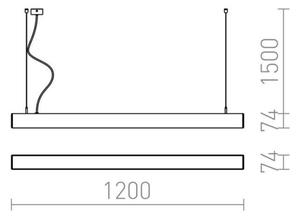 RED - Design Rendl - R12721 - LED Висящ полилей PESANTE LED/40W/230V черен