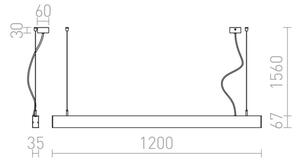 RED - Design Rendl - R12718 - LED Полилей на кабел PESANTE LED/40W/230V