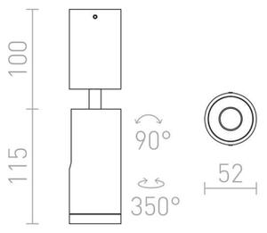 RED - Design Rendl - R12497 - LED Спот BOGARD LED/5W/230V черен