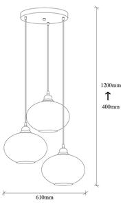Висящ полилей SMOKED 3xE27/40W/230V