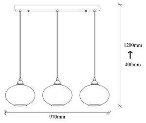 Висящ полилей SMOKED 3xE27/40W/230V