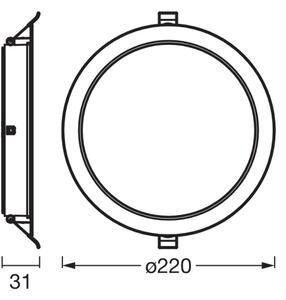 Osram - Комплект от 6 вградени LED осветителни тела ESSENTIAL LED/18W/230V Ø 22 см, бели