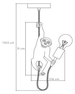 Lucide 10402/01/30 - Висящ полилей EXTRAVAGANZA CHIMP 1xE27/60W/230V