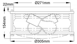 Quintiesse QN-ASHLANDBAY-F-PC-BATH – плафон за баня ASHLAND, 2xE27/60W/230V, IP44