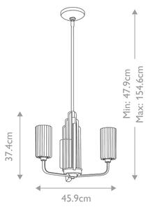 Quintiesse QN-KIMROSE3-BNB - Полилей на прът KIMROSE 3xE14/40W/230V златист