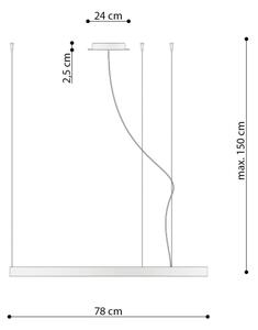 Thoro TH.174 - LED Пендел RIO LED/50W/230V CRI90 3000K Ø 78 cm златист