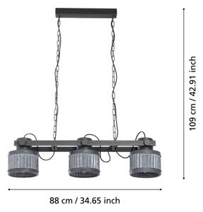 Eglo 43447 - Висящ полилей TURROCK 3xE27/28W/230V