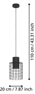 Eglo 43625 - Висящ полилей MILLIGAN 1xE27/40W/230V Ø 20 см черен