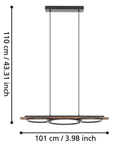 Eglo 99624-LED Димируем полилей BOYAL 2xLED/12,5W/230V+LED/15,5W кафяв/черен