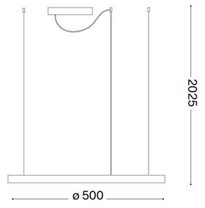 Ideal Lux - LED полилей на кабел ORACLE SLIM LED/29W/230V 4000K диаметър 50 см черен