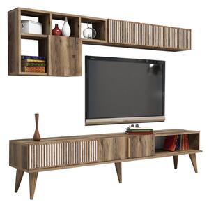 Тв комплект орех с бял цвят 180x35x40см