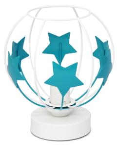 Детска настолна лампа STARS 1xE27/15W/230V тюркоаз/бял