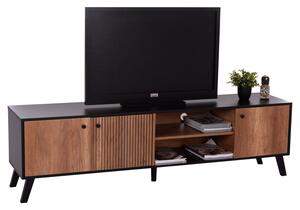 Тв шкаф Kruden меламинов в черно-натурален 180x40x51см