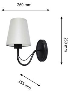 Аплик MALBO 1xE27/15W/230V сив/черен