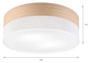 Плафон SIRJA WOOD 2xE27/15W/230V Ø 45 см бял/дъб