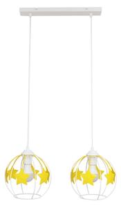 Детски пендел STARS 2xE27/15W/230V жълти/бял
