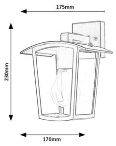 Rabalux 7127 - Екстериорен аплик TAVERNA 1xE27/15W/230V IP44