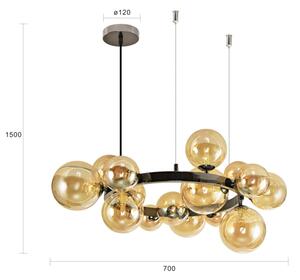 Brilagi - LED полилей на кабел MILLA 15xG9/3W/230V черен хром/златист