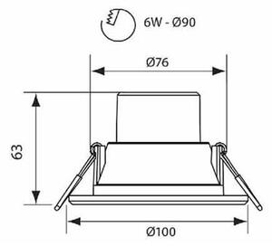 LED ЛУНА ЗА ВГРАЖДАНЕ 6W IP44