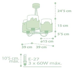 Dalber 61717H - Детски полилей SWEET LOVE 3xE27/60W/230V зелен