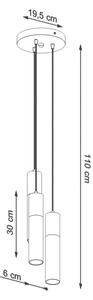 Sollux SL.1081 - Висящ полилей BORGIO 3xGU10/40W/230V бетон/метал черен