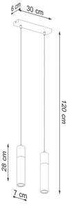 Sollux SL.0966 - Пендел ZANE 2xGU10/40W/230V бетон/дърво