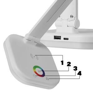 LED RGBW димируема настолна лампа с безжично зареждане LED/7W/5V USB бяла
