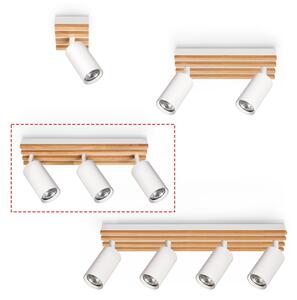 Brilagi - Точково осветително тяло SELE WOOD ACOUSTIC 3xGU10/30W/230V бяло/дърво
