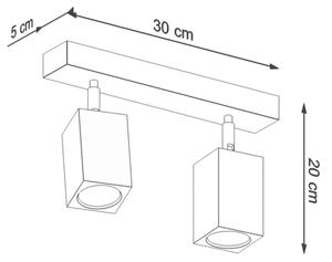 Sollux SL.1036 - Спот KEKE 2xGU10/40W/230V дъб