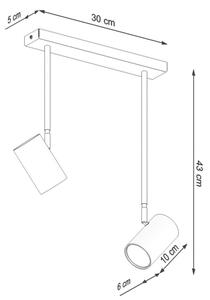 Sollux SL.1075 - Висящ полилей NORANO 2xGU10/40W/230V черен