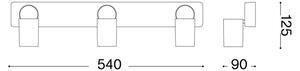 Ideal Lux - LED точково осветително тяло RUDY 3xGU10/7W/230V CRI 90 черно