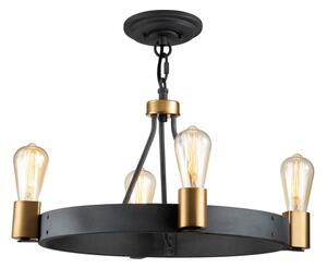 Quintiesse QN-SILAS-4P-DZ - Полилей на тръба SILAS 4xE27/60W/230V черно/златно
