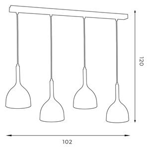 Пендел NOAK WOOD 4xE27/15W/230V черен/бук