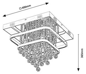 Rabalux 2239 - Кристален полилей за повърхностен монтаж PALLAS LED/36W/230V + 4xE14/40W