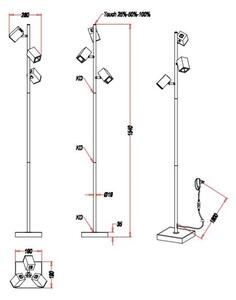 Trio - LED Димируем лампион LAGOS 3xLED/4,7W/230V