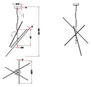 Trio - LED Димируем висящ полилей TIRIAC 3xLED/8,5W/230V бял