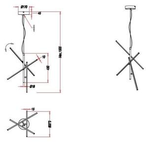 Trio - LED Димируем висящ полилей TIRIAC 3xLED/7,5W/230V