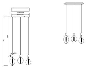 Trio - LED Димируем висящ полилей GINSTER 3xE27/8W/230V