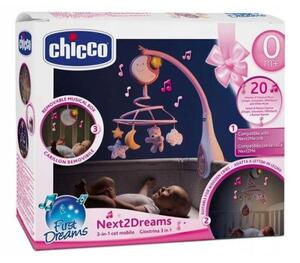 Chicco - Висулка за кошара с мелодия 3в1 NEXT2DREAMS 3xAA розова