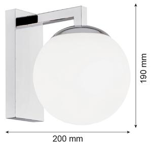 Argon 3735 - Аплик ASPEN 1xE27/15W/230V лъскав хром