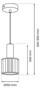 Висящ полилей CRISTAL 1xE27/60W/230V черен