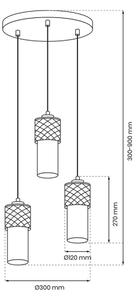 Висящ полилей GLAM 3xE27/60W/230V