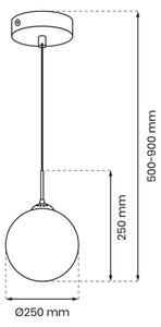 Висящ полилей REFLEX 1xE27/60W/230V Ø 25 cм