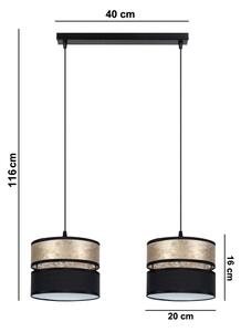 Висящ полилей LIMA 2xE27/60W/230V златист/черен