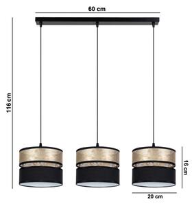 Висящ полилей LIMA 3xE27/60W/230V златист/черен