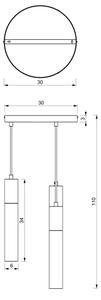 Висящ полилей CASSA 3xGU10/8W/230V черен/златист